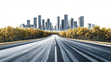 Modern cityscape highway buildings urban.