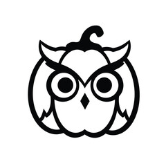 Owl pumpkin silhouette icon black