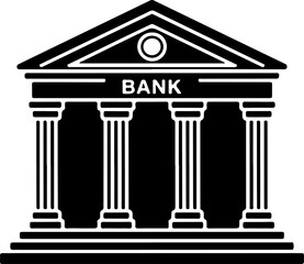 Obraz premium Bank building silhouette vector illustration