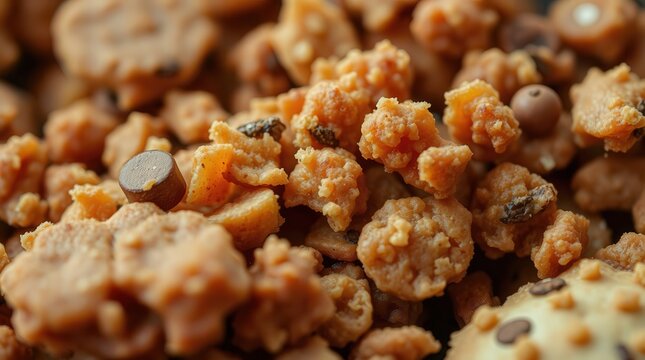 A delicious close-up macro of roasted peanuts in a pan, a healthy and crunchy snack
