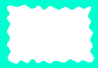 Blue waved frame background design with paper texture and decorative border