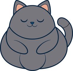 Obraz premium Download this adorable kawaii cat vector illustration. Perfect for adding a touch of cuteness to your designs. This cute kitten graphic is available in vector format.