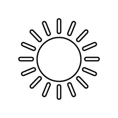 Obraz premium Simple abstract line art drawing of a radiant sun, perfectly capturing warmth and light for weather forecasting, bright design elements, or minimalist graphic illustrations