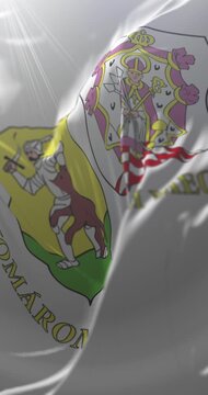Flag of Komarom Esztergom County, Hungary. Loop. 4K Vertical