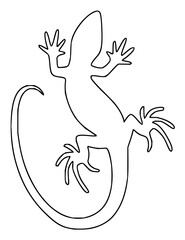 Elegant lizard outline ready for creative design applications and educational purposes