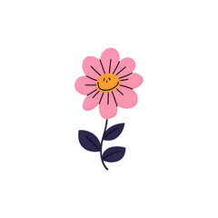 Pink Flower Illustration: Simple Floral Design for Websites & Prints