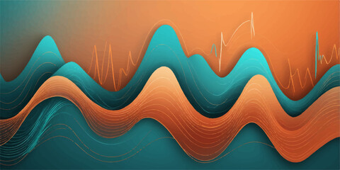 Vibrant abstract painting with swirling blue and gold hues