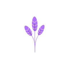 Purple Plant Illustration: Simple Botanical Design Element