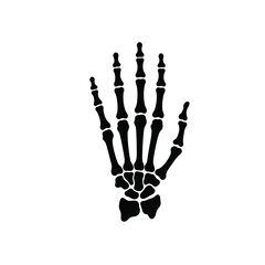 Black skeleton hand icon bone human
