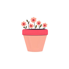 Pink Flower Pot: A Charming Illustration of Potted Blooms