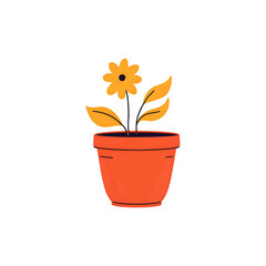Vibrant Potted Plant Illustration: Perfect for Growth, Nature, and Spring Designs