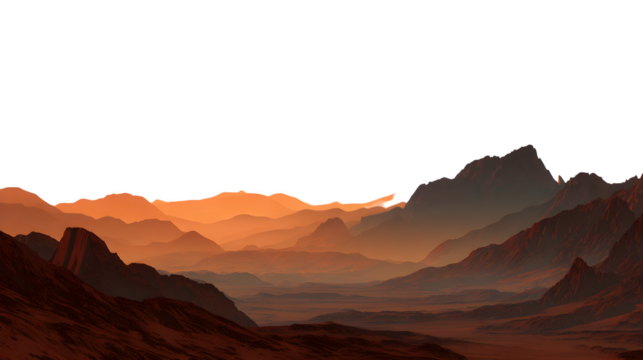 Desert Canyon Landscape, isolated on transparent background