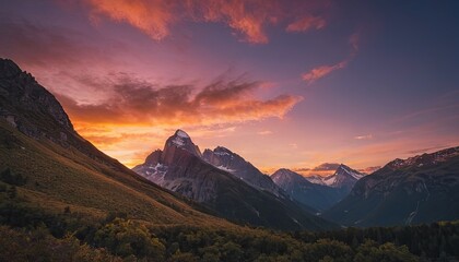 Majestic mountain sunset. 8