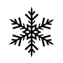 Black snowflake icon white winter