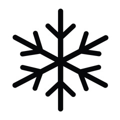 Black snowflake icon on white background symbol winter