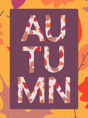 Trendy, colorful autumn poster, cover and postcard with colorful leaves. Abstract autumn background, template for advertising, sales, websites, social networks and print.