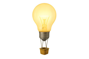 Obraz premium Light Bulb Hot Air Balloon - Creative Idea and Innovation Concept
