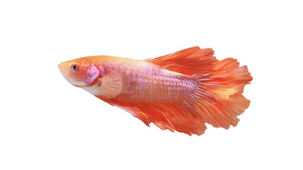 Obraz premium Orange Betta Fish, isolated on transparent background