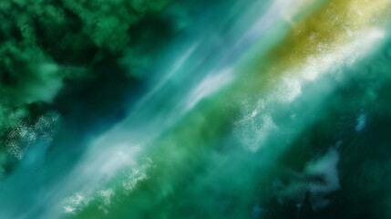 Abstract wash resembling sunlight filtering through water, blending aqua and emerald hues, with one upper corner softly faded for text.