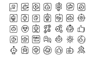 hand drawn icon, Hand-Drawn Icons, icon, set, button, vector, icons, symbol, sign, illustration