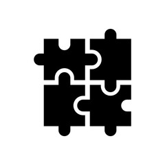 Puzzle filled black vector icon