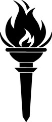 torch with fire silhouette vector illustration