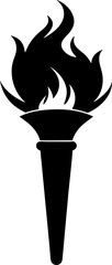 torch with fire silhouette vector illustration