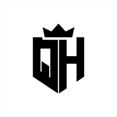QH Vector image of a shield with a sharp geometric style and a pointed crown