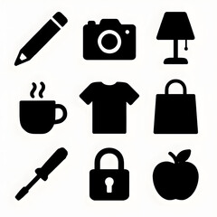 A objects set silhouette vector style illustration