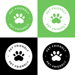 Pet friendly approval seal round vector stamps