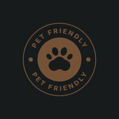 Pet friendly round vector sticker