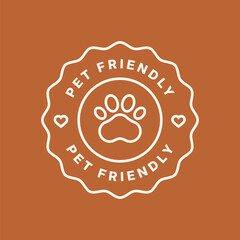 Pet friendly round outline vector seal