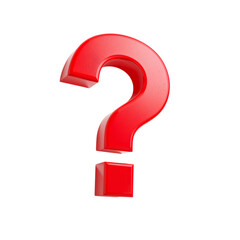 3d icon of red question mark isolated on transparent background