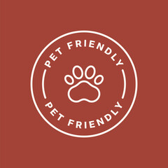 Pet friendly round outline vector seal