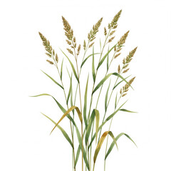 Watercolor Switchgrass Collection - Botanical Meadow Art for Educational Use, Nursery Decor and Commercial Display

