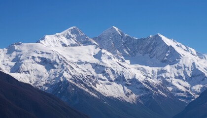 Fototapeta premium Majestic snow-capped mountains under a clear sky. 8