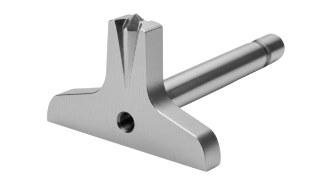 Metal machine part tool component isolated on white
