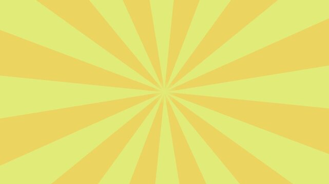 Retro background with orange and yellow rays rotating in a loop
