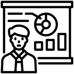 presentation icon isolated on white background. vector illustration icon for company and business development