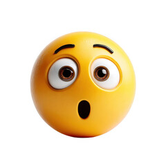 A surprised yellow emoticon with big eyes and an open mouth against a black background