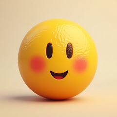 3d smiley face. smiley ball with smile texture on white background