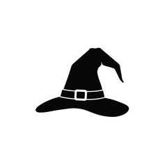 Black witch hat with buckle icon
