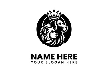 Regal Canine Duo Profile Portraits of a Papillon and Labrador Retriever.