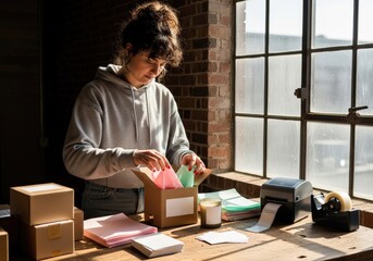 Small Business Owner Packaging Orders