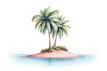 Small island tree outdoors drawing.