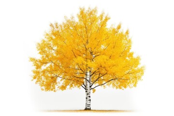 Fototapeta premium Birch tree yellow plant maple.