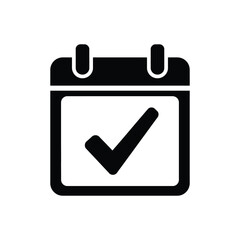Calendar Checkmark Icon Schedule, Planning, Organization, Task Completion, Event Reminder