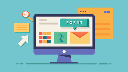 A computer monitor with a Fort logo on it. The logo is blue and green