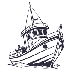 Illustration of a sailing ship, capturing the essence of maritime adventure, nautical exploration, and the spirit of the sea, ideal for themes related to travel and history © md razab 1122