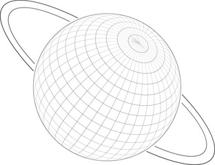 Wireframe Saturn
